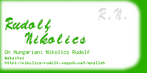 rudolf nikolics business card